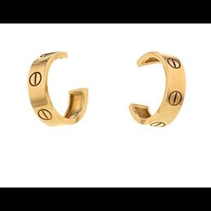 18K gold love earrings